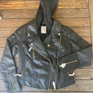 We The Free vegan leather jacket with hood S